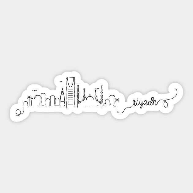 Riyadh City Signature Riyadh Sticker TeePublic
